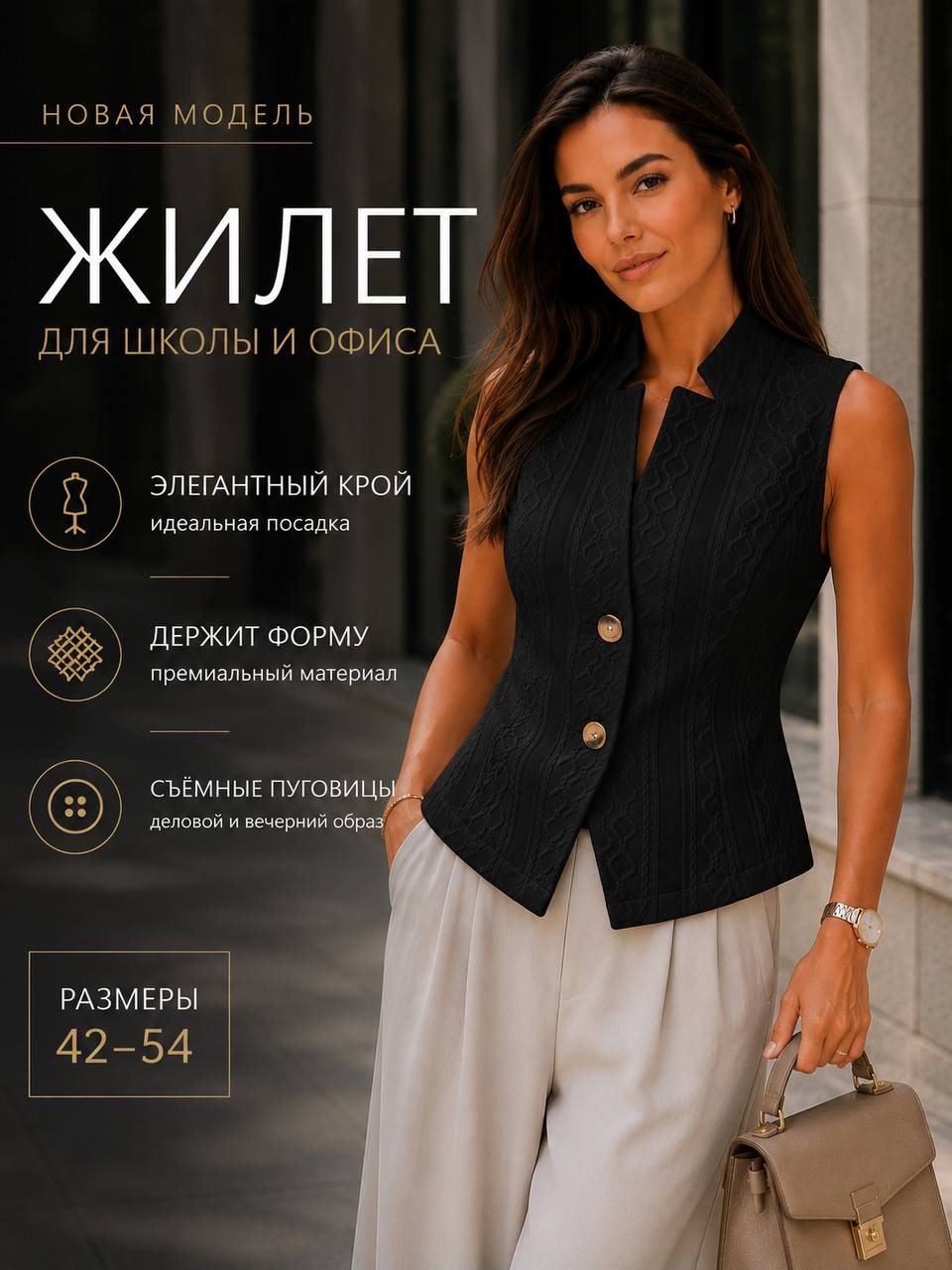 Жилетка костюмная нарядная трикотажная копия